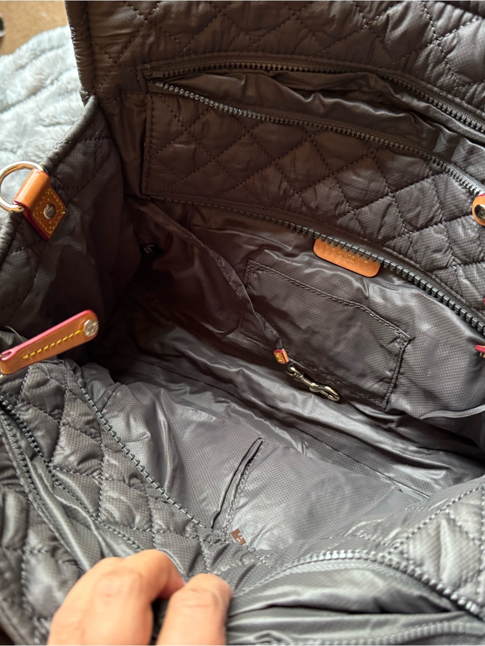MZ Wallace Quilted Tote in Gray - Picture 4 of 8